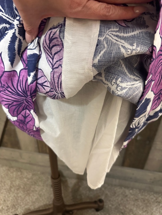 Tommy Bahama Linen Blend Floral Shift Dress Purple White Sleeveless Size M - Picture 5 of 10